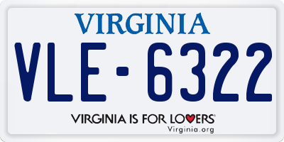 VA license plate VLE6322