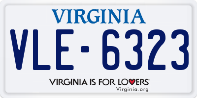 VA license plate VLE6323