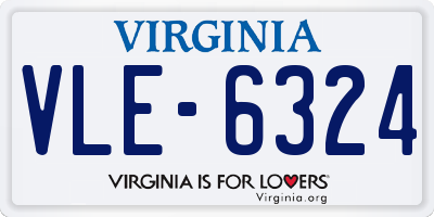 VA license plate VLE6324