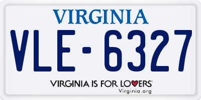 VA license plate VLE6327