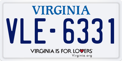VA license plate VLE6331
