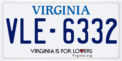 VA license plate VLE6332