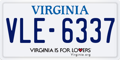 VA license plate VLE6337