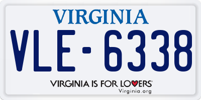 VA license plate VLE6338