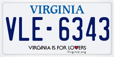 VA license plate VLE6343