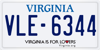 VA license plate VLE6344