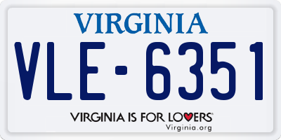 VA license plate VLE6351