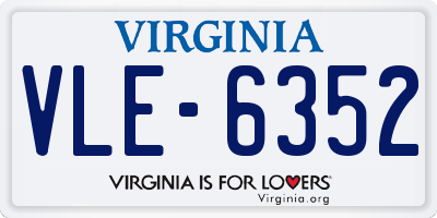 VA license plate VLE6352