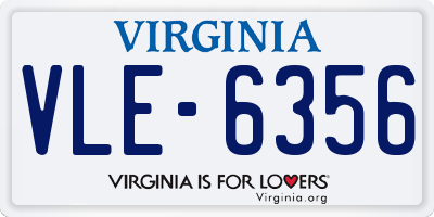 VA license plate VLE6356