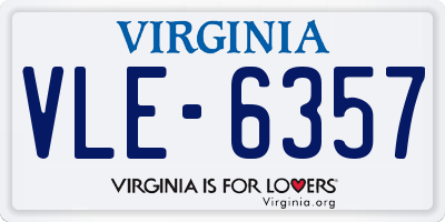 VA license plate VLE6357