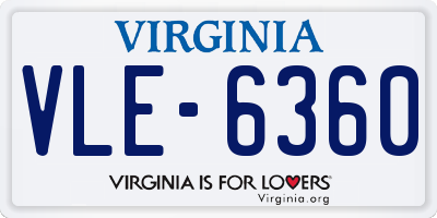 VA license plate VLE6360