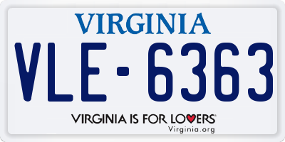 VA license plate VLE6363