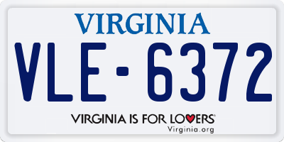 VA license plate VLE6372
