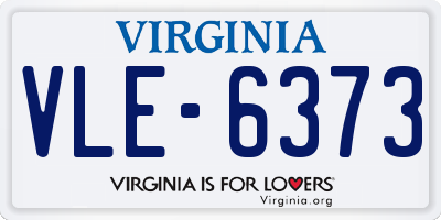 VA license plate VLE6373