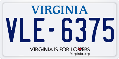 VA license plate VLE6375