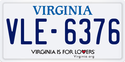 VA license plate VLE6376