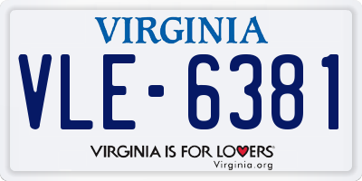 VA license plate VLE6381