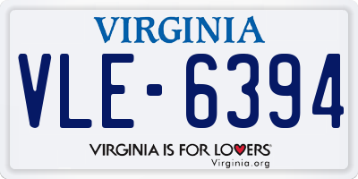 VA license plate VLE6394