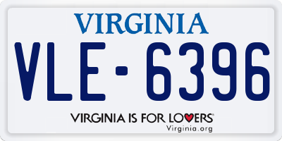 VA license plate VLE6396