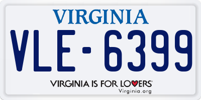 VA license plate VLE6399