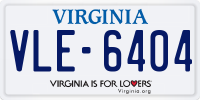 VA license plate VLE6404