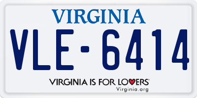 VA license plate VLE6414