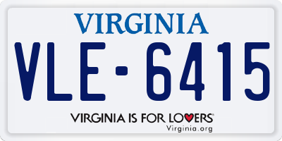 VA license plate VLE6415
