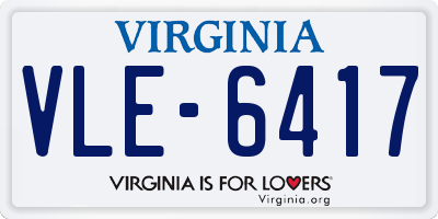 VA license plate VLE6417