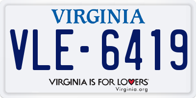 VA license plate VLE6419