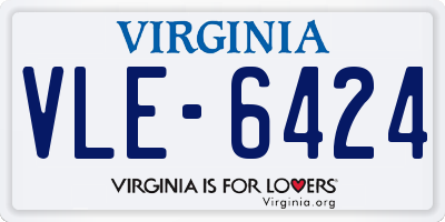 VA license plate VLE6424