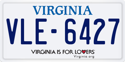 VA license plate VLE6427