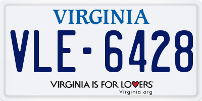 VA license plate VLE6428