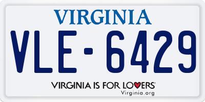 VA license plate VLE6429