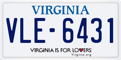 VA license plate VLE6431