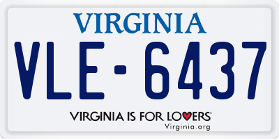 VA license plate VLE6437