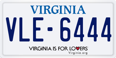 VA license plate VLE6444