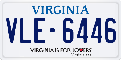 VA license plate VLE6446