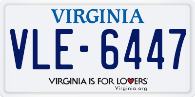 VA license plate VLE6447