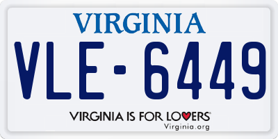 VA license plate VLE6449