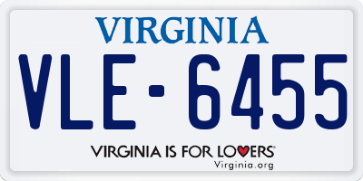 VA license plate VLE6455