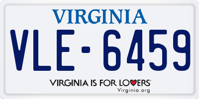 VA license plate VLE6459
