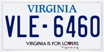 VA license plate VLE6460