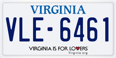 VA license plate VLE6461