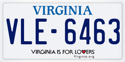 VA license plate VLE6463