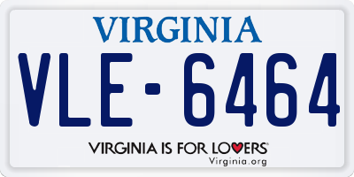 VA license plate VLE6464