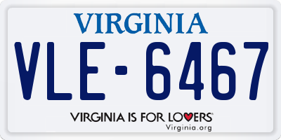 VA license plate VLE6467