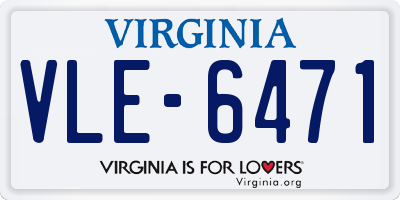 VA license plate VLE6471