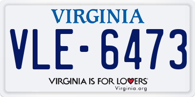 VA license plate VLE6473
