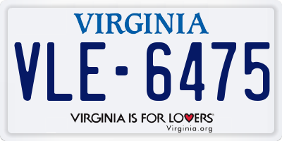 VA license plate VLE6475