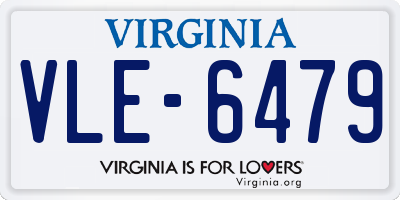 VA license plate VLE6479